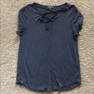 Blue Criss Cross T-Shirt